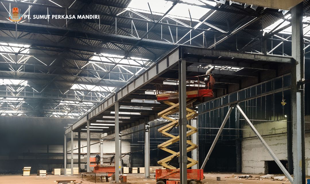 Pembangunan Struktur Baja Gudang Logistik - Proyek Konstruksi